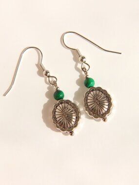 Malachite Concho Earrings